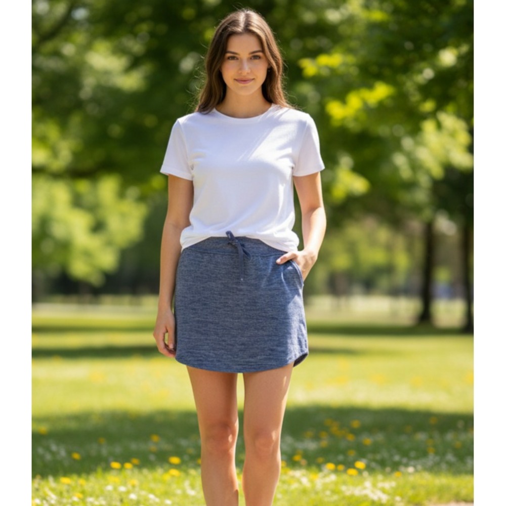 Athleta Skirt Blue Jogger Knit Pocket Athletic Casual Athleisure Beach Size XS